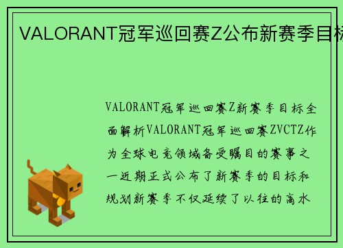VALORANT冠军巡回赛Z公布新赛季目标